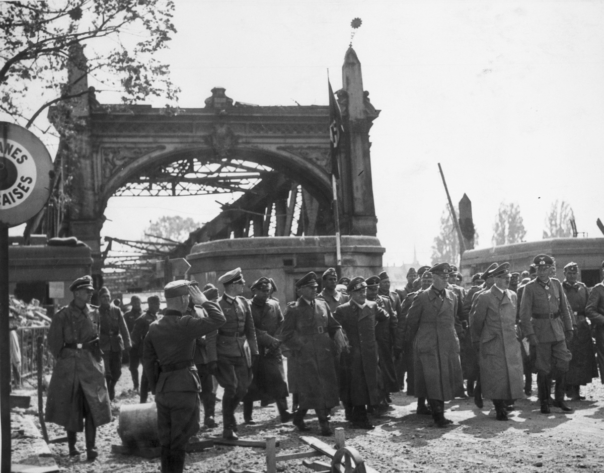 Adolf Hitler inspecting the Rhine bridge near Strasbourg, from Eva Braun's albums